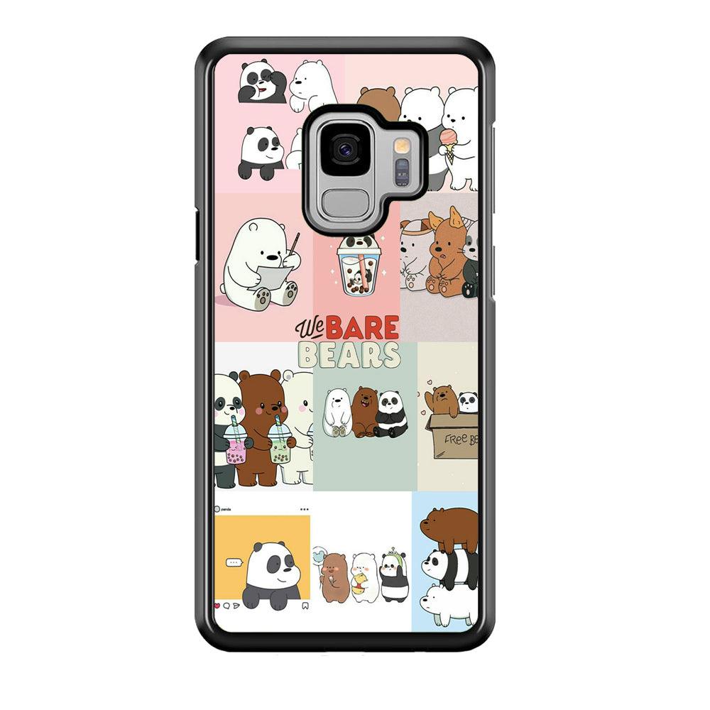 Bare Bears Pleasure Take a Moment Samsung Galaxy S9 Case-Rubber Black (2D Case)-Oxvistore