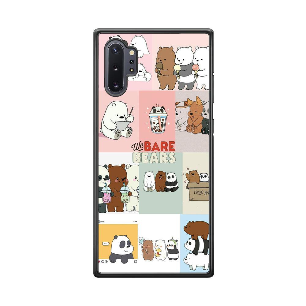 Bare Bears Pleasure Take a Moment Samsung Galaxy Note 10 Plus Case-Rubber Black (2D Case)-Oxvistore