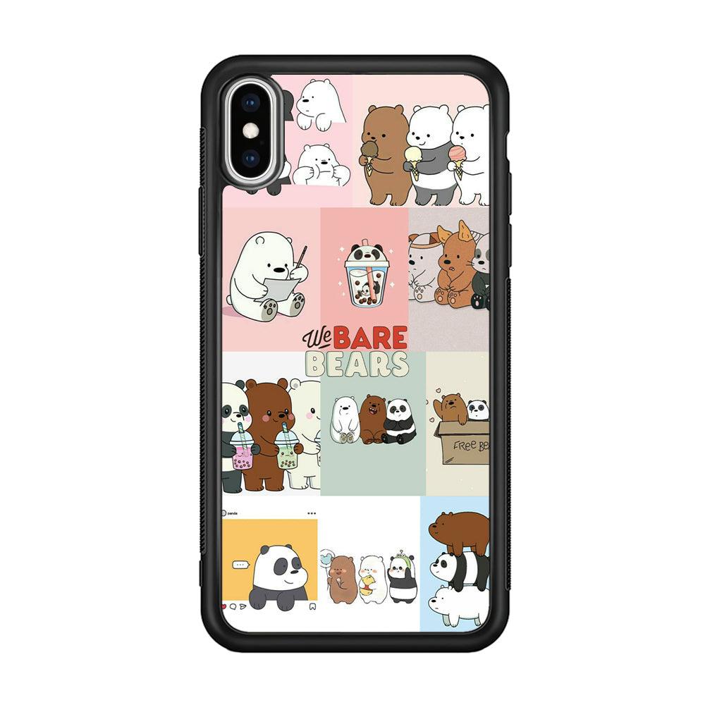 Bare Bears Pleasure Take a Moment iPhone X Case-Rubber Black (2D Case)-Oxvistore