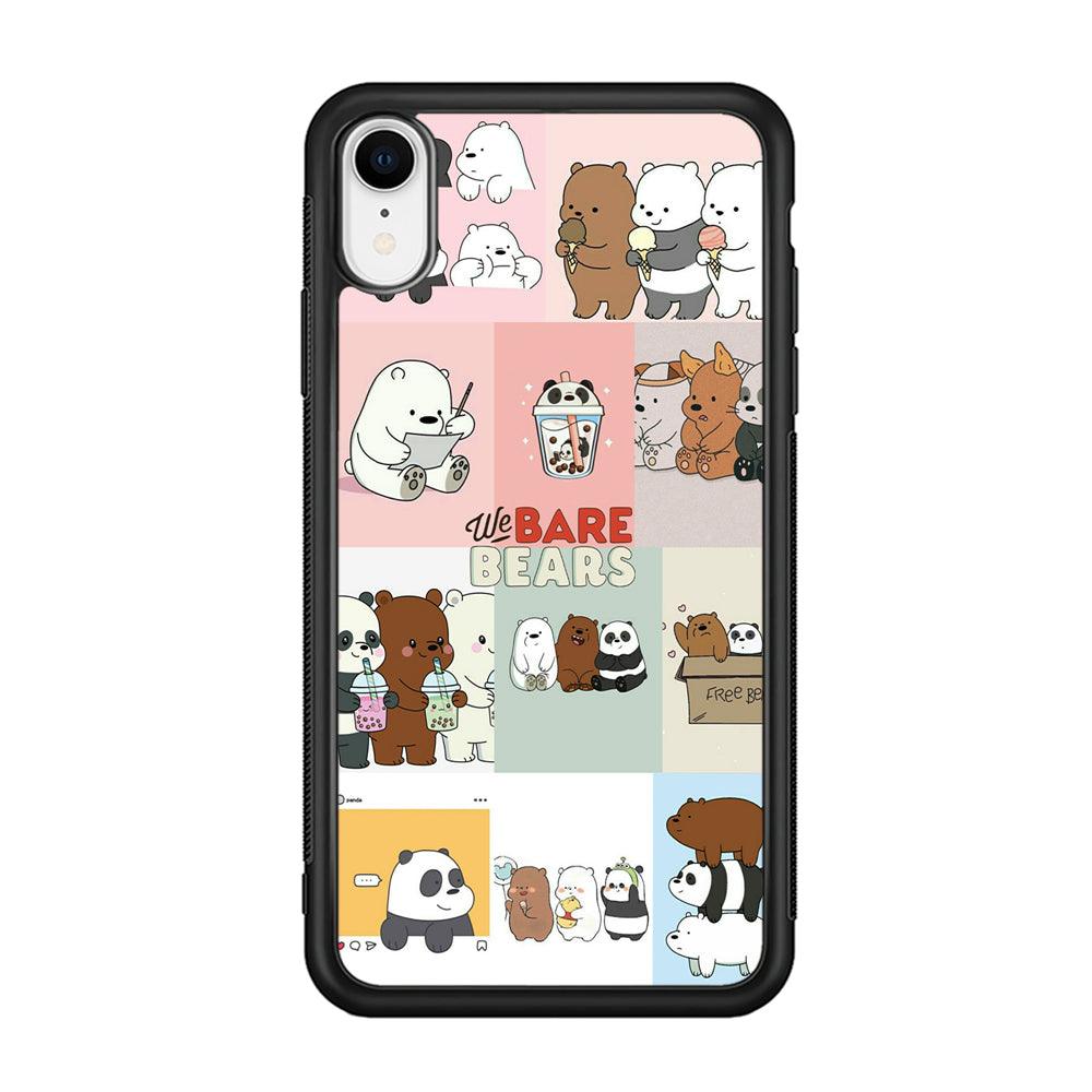 Bare Bears Pleasure Take a Moment iPhone XR Case-Rubber Black (2D Case)-Oxvistore