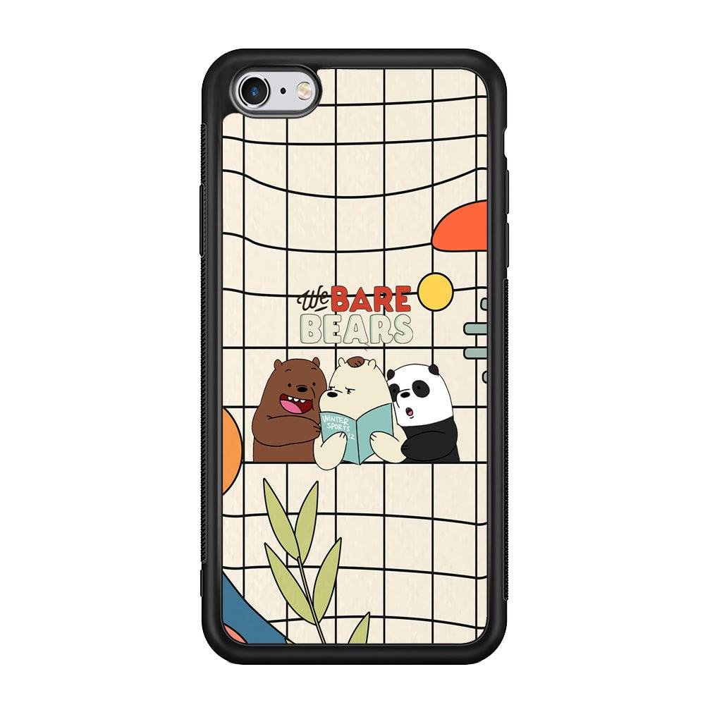 Bare Bears Reading a Book iPhone 6 Plus | 6s Plus Case-Rubber Black (2D Case)-Oxvistore