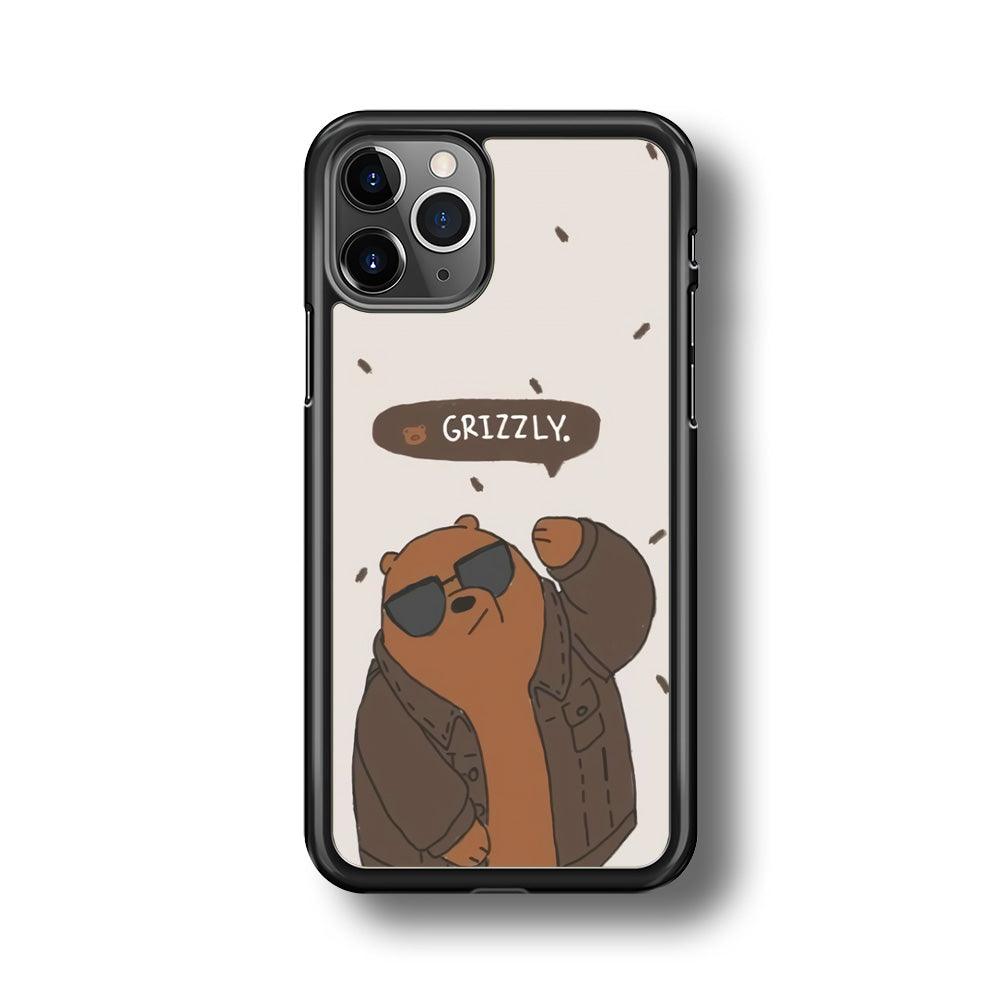 Bare Bears Grizzly iPhone 11 Pro Max Case-Rubber Black (2D Case)-Oxvistore