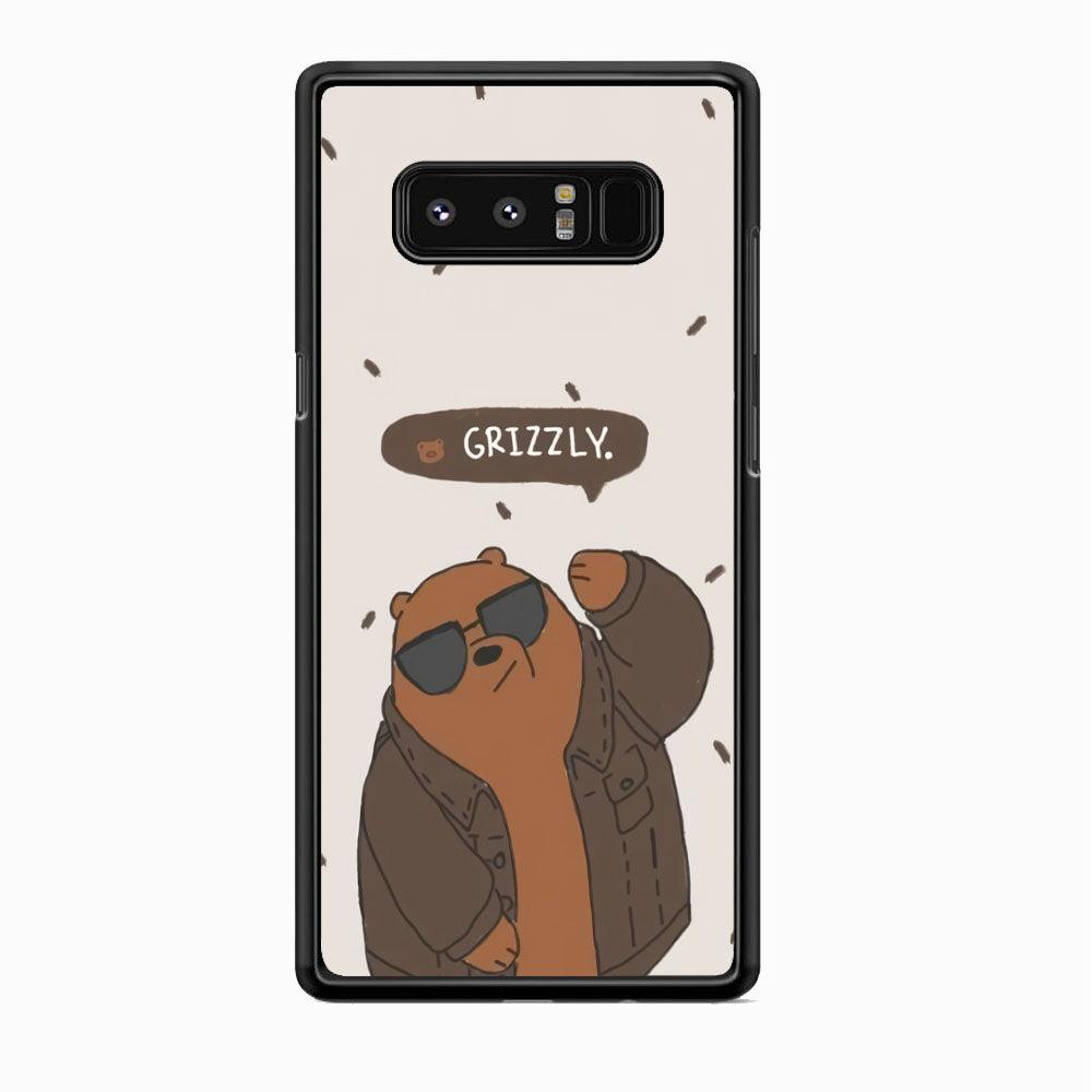 Bare Bears Grizzly Samsung Galaxy Note 8 Case-Rubber Black (2D Case)-Oxvistore