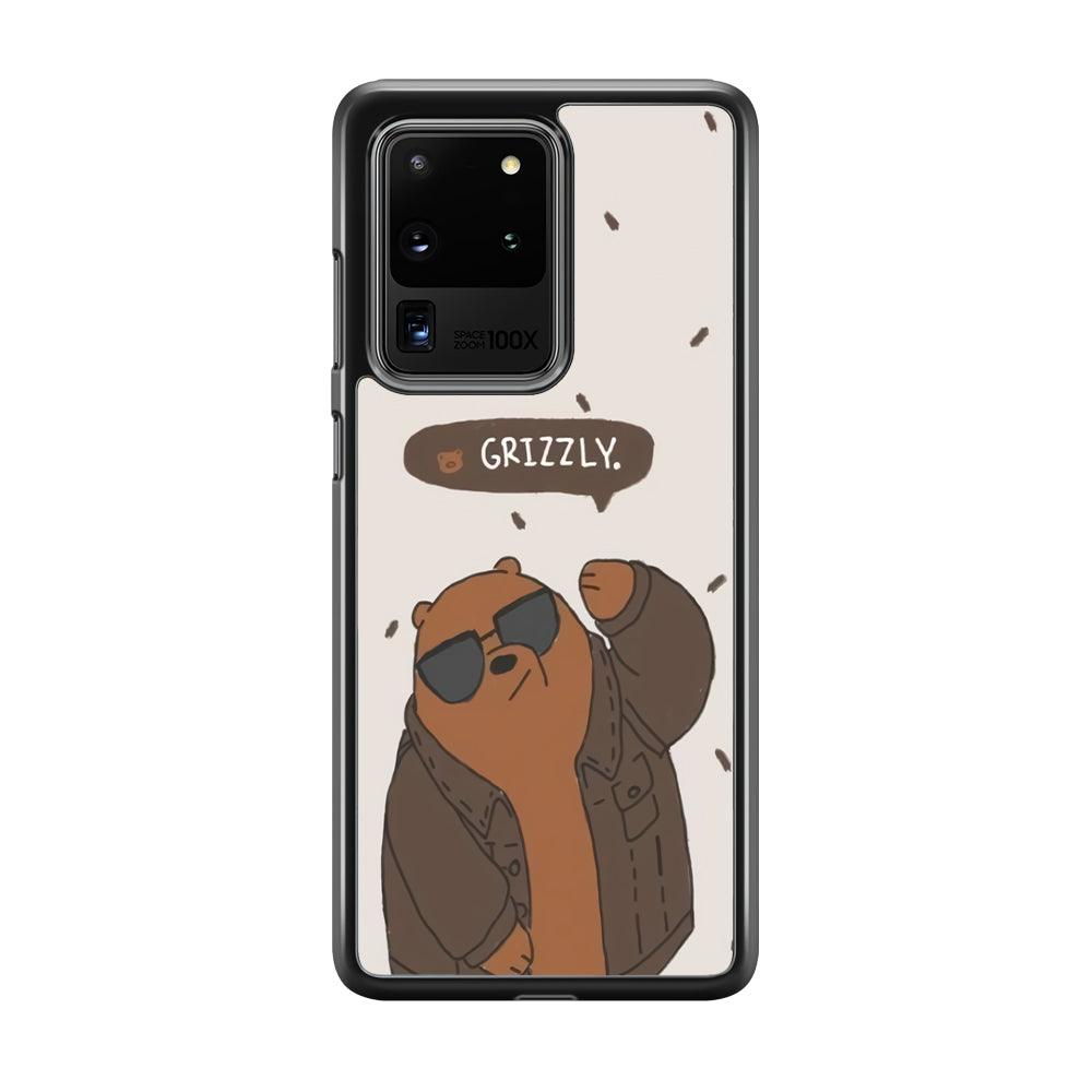 Bare Bears Grizzly Samsung Galaxy S20 Ultra Case-Rubber Black (2D Case)-Oxvistore