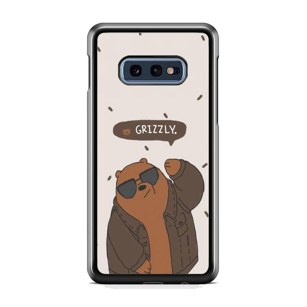 Bare Bears Grizzly Samsung Galaxy S10E Case-Rubber Black (2D Case)-Oxvistore