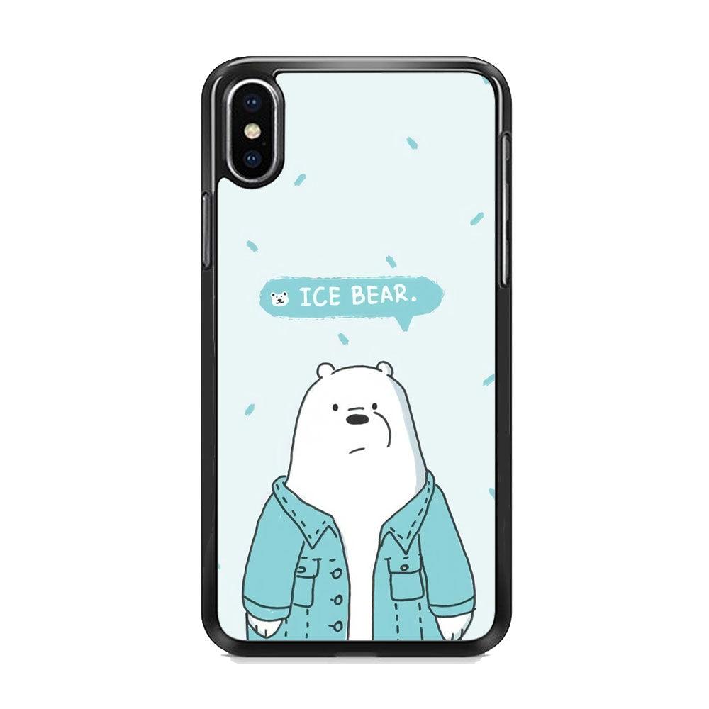 Bare Bears Ice Bear iPhone XS MAX Case-Rubber Black (2D Case)-Oxvistore