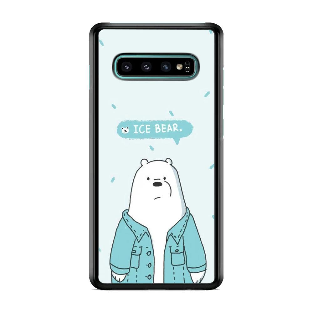 Bare Bears Ice Bear Samsung Galaxy S10 Case-Rubber Black (2D Case)-Oxvistore