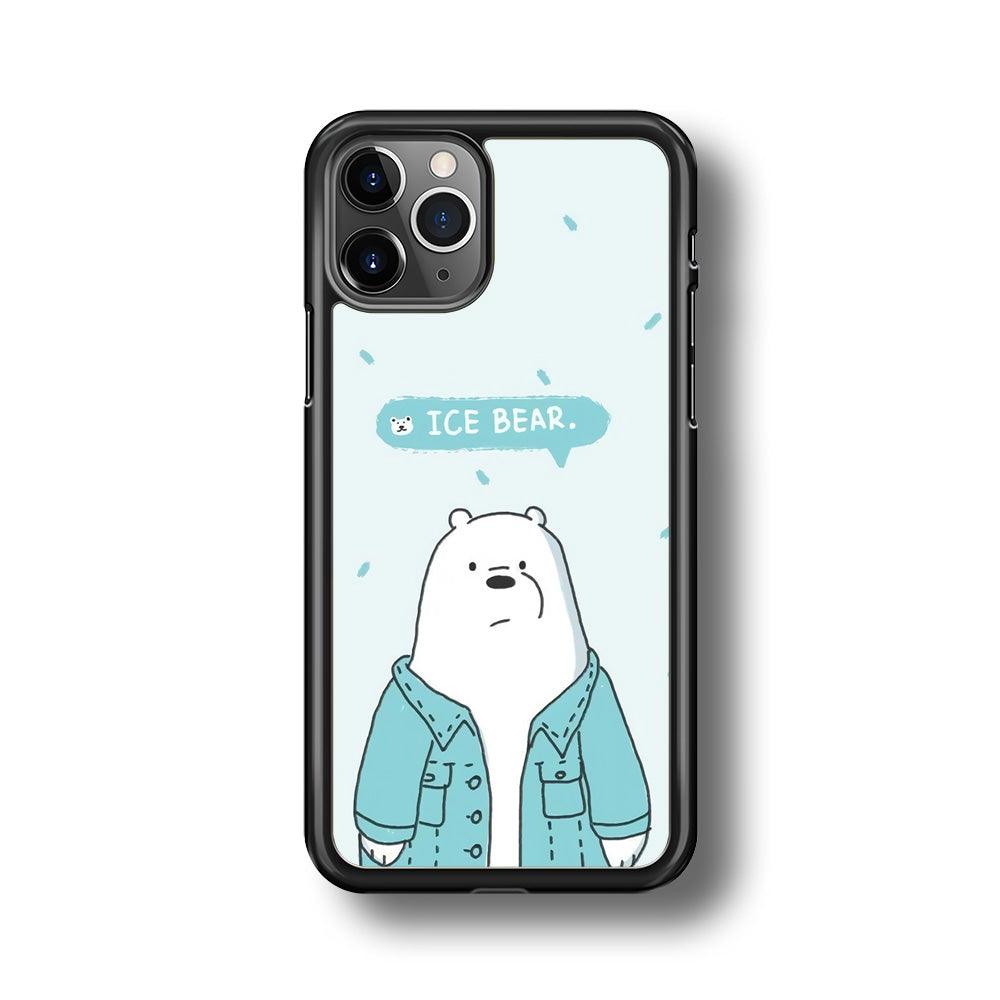 Bare Bears Ice Bear iPhone 11 Pro Max Case-Rubber Black (2D Case)-Oxvistore