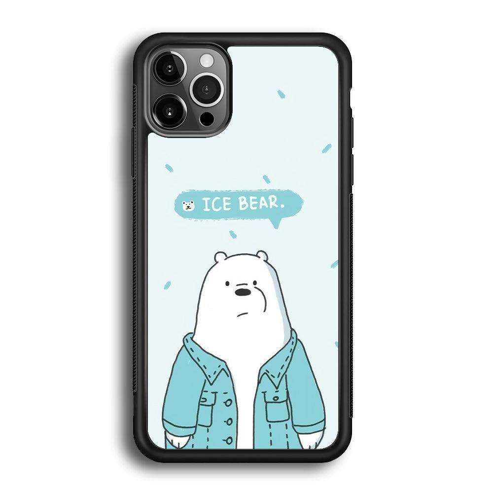 Bare Bears Ice Bear iPhone 12 Pro Case-Rubber White (2D Case)-Oxvistore