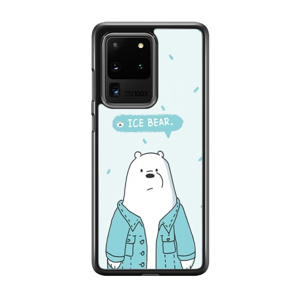 Bare Bears Ice Bear Samsung Galaxy S20 Ultra Case-Rubber Black (2D Case)-Oxvistore