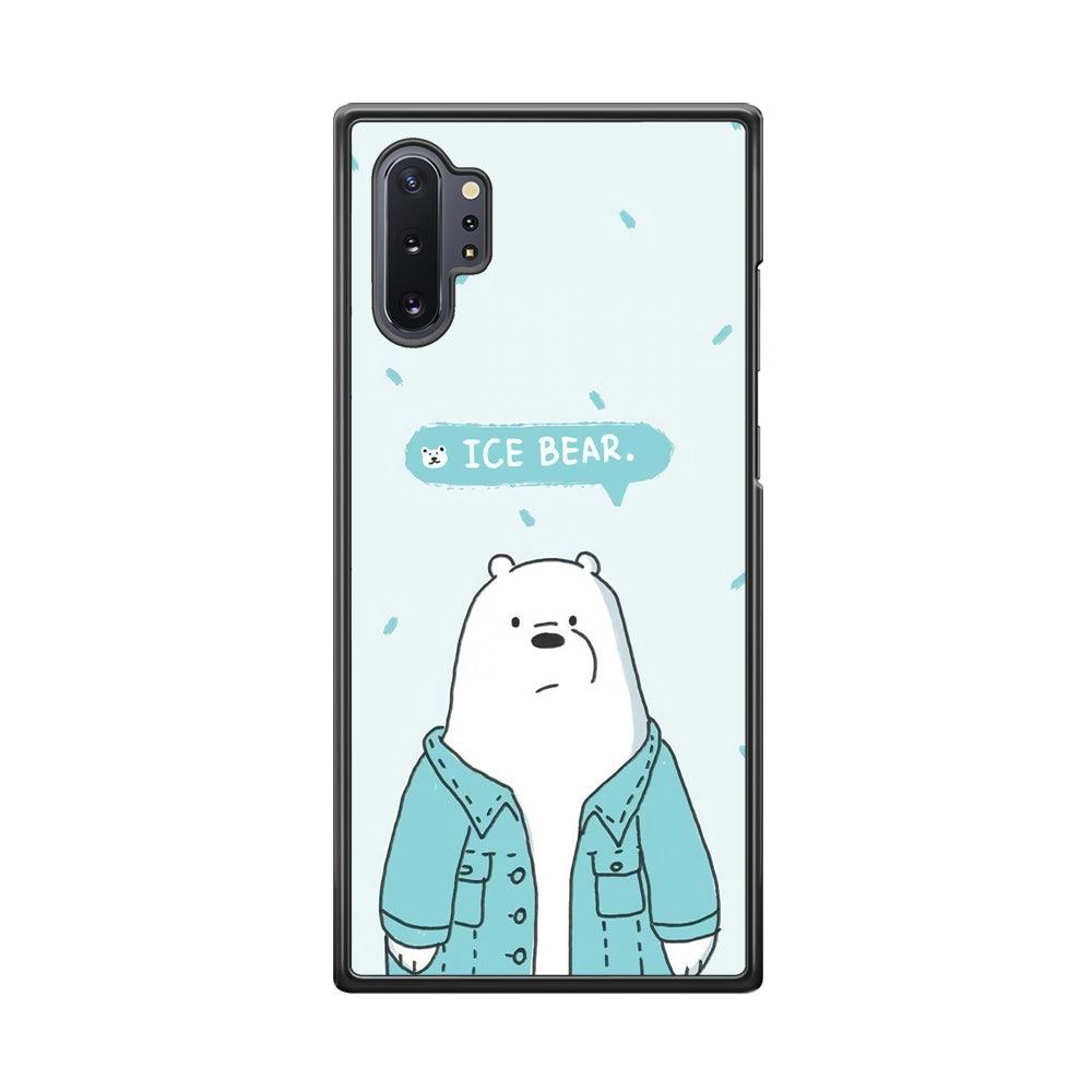 Bare Bears Ice Bear Samsung Galaxy Note 10 Plus Case-Rubber White (2D Case)-Oxvistore