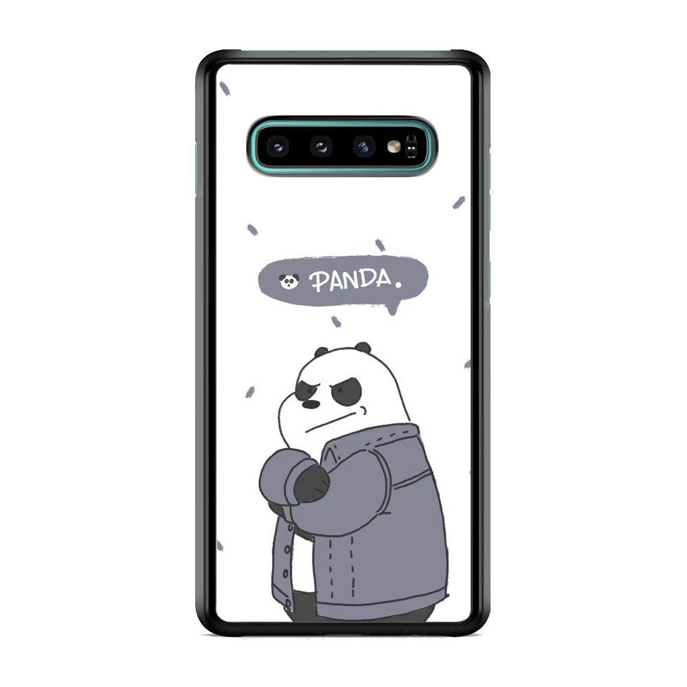 Bare Bears Panda Samsung Galaxy S10 Case-Rubber Black (2D Case)-Oxvistore