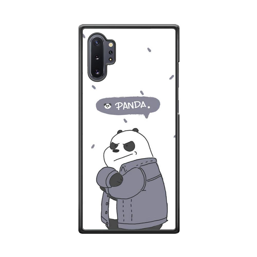 Bare Bears Panda Samsung Galaxy Note 10 Plus Case-Rubber White (2D Case)-Oxvistore