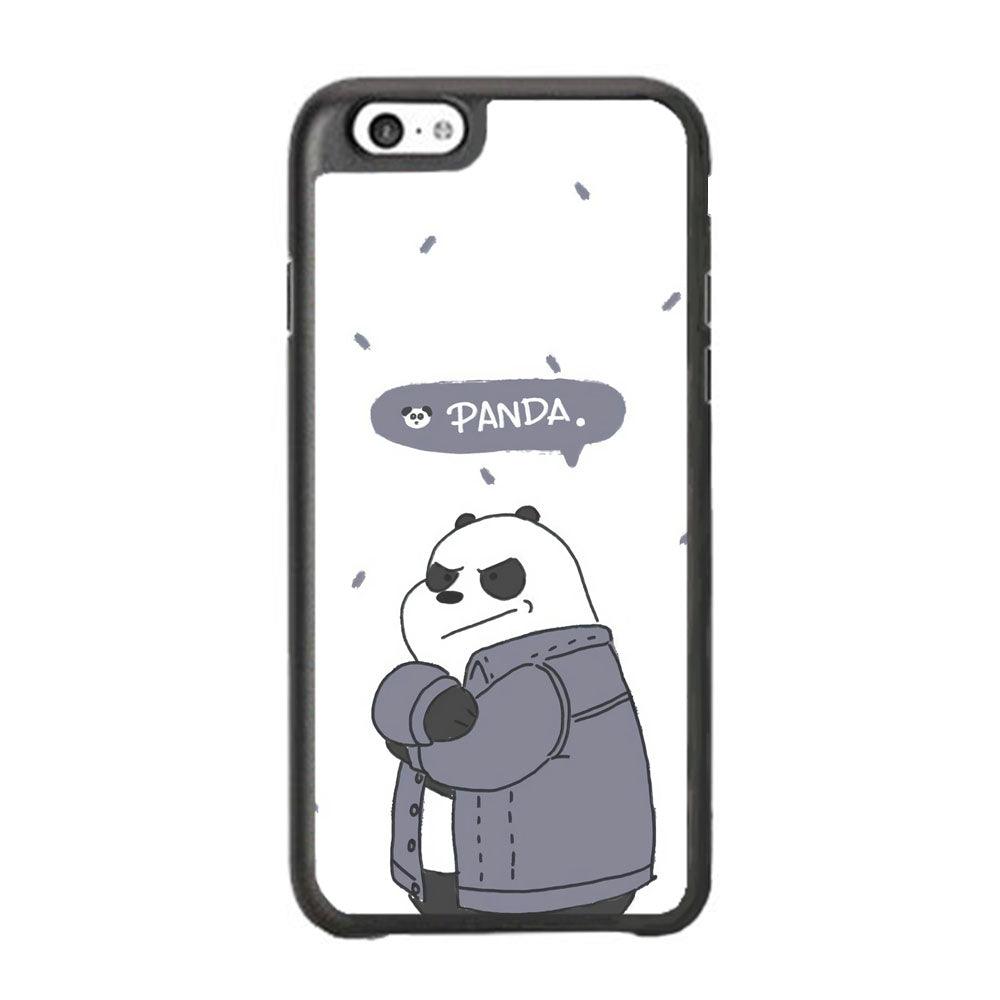 Bare Bears Panda iPhone 6 | 6s Case-Rubber Black (2D Case)-Oxvistore