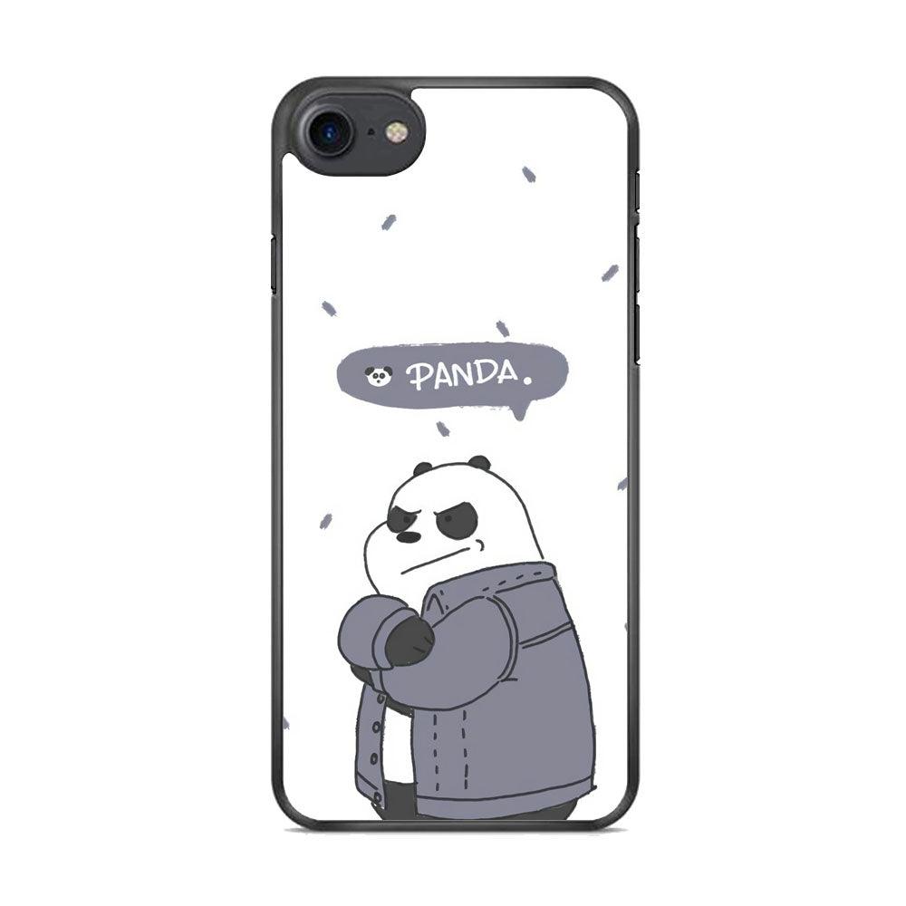 Bare Bears Panda iPhone 7 Case-Rubber Black (2D Case)-Oxvistore