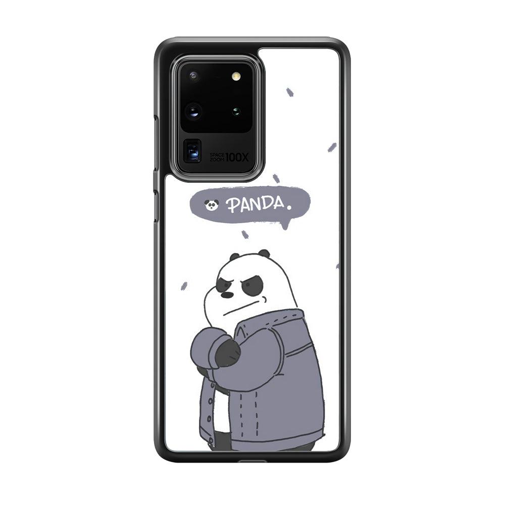Bare Bears Panda Samsung Galaxy S20 Ultra Case-Rubber Black (2D Case)-Oxvistore