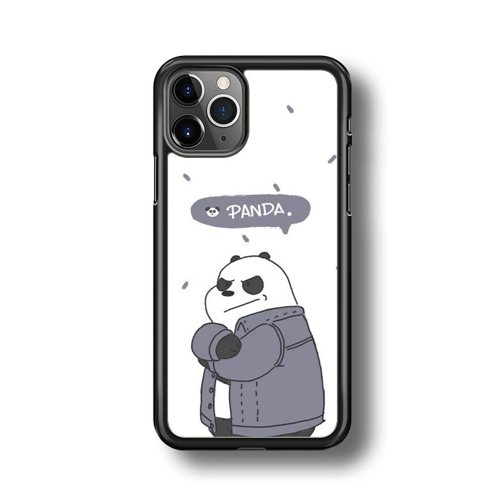 Bare Bears Panda iPhone 11 Pro Max Case-Rubber Black (2D Case)-Oxvistore