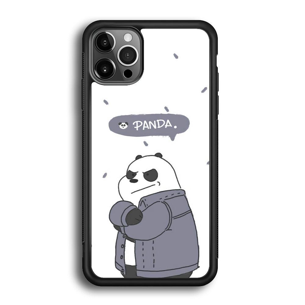 Bare Bears Panda iPhone 12 Pro Max Case-Rubber Black (2D Case)-Oxvistore