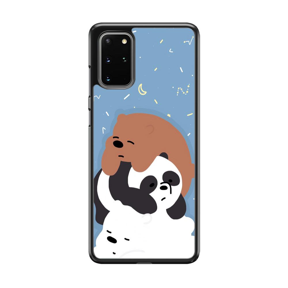 Bare Bears Tired and Feel Asleep Samsung Galaxy S20 Plus Case-Rubber Black (2D Case)-Oxvistore