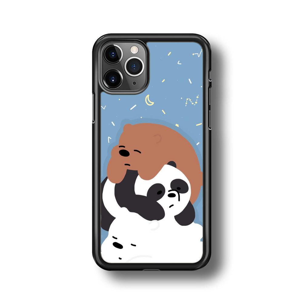 Bare Bears Tired and Feel Asleep iPhone 11 Pro Max Case-Rubber Black (2D Case)-Oxvistore
