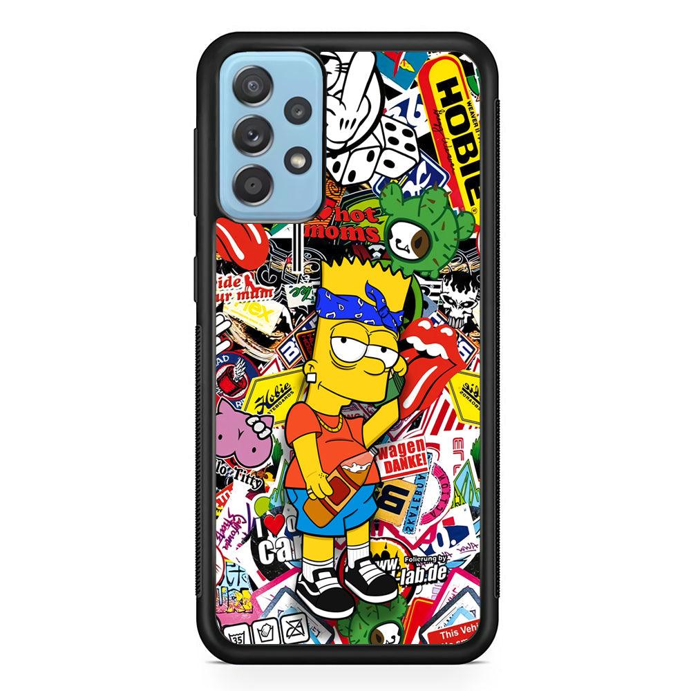 Bart Coke Holic Samsung Galaxy A72 Case-Rubber Black (2D Case)-Oxvistore