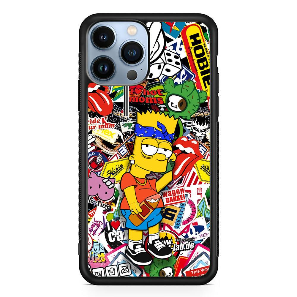 Bart Coke Holic iPhone 14 Pro Case-Rubber Black (2D Case)-Oxvistore