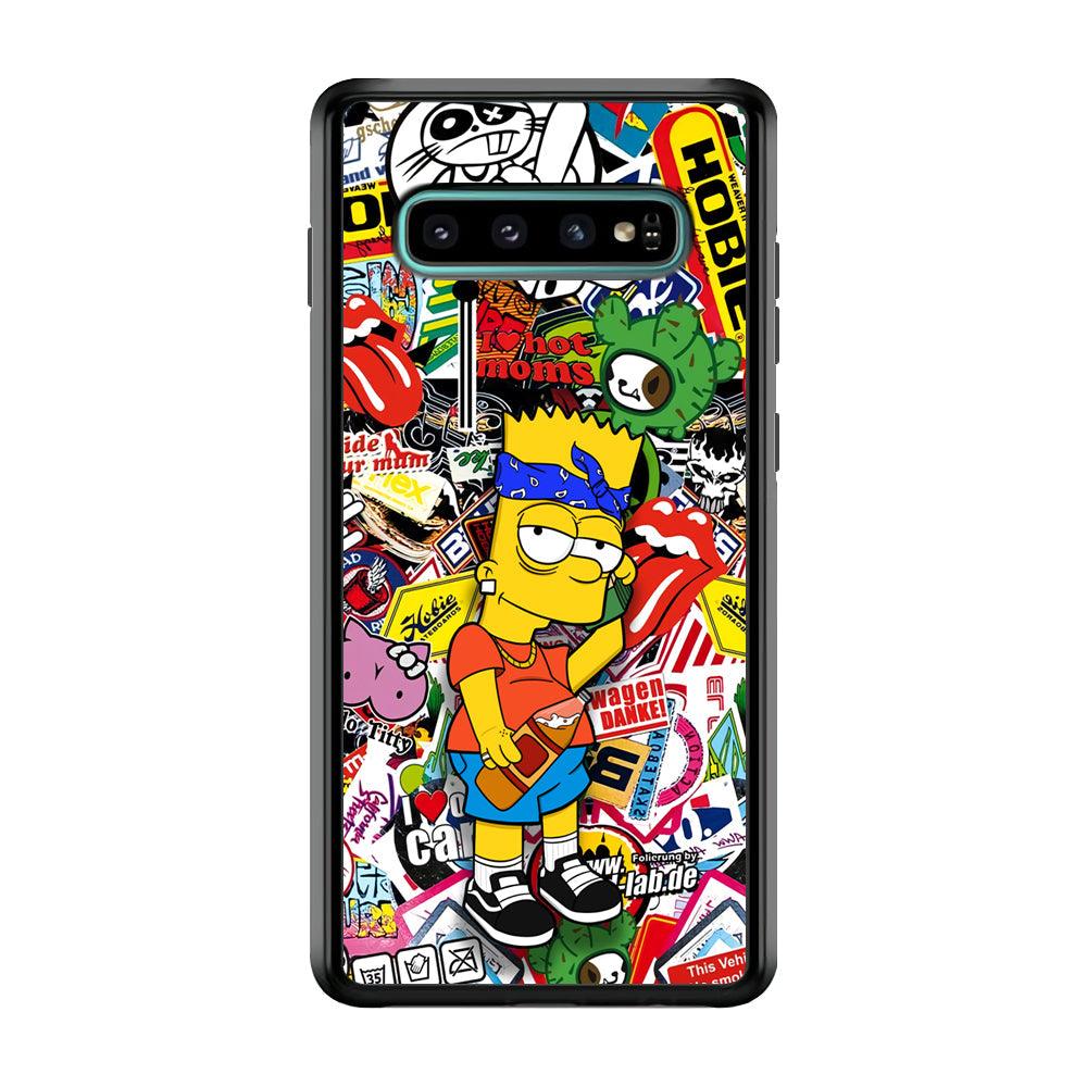 Bart Coke Holic Samsung Galaxy S10 Plus Case-Rubber Black (2D Case)-Oxvistore