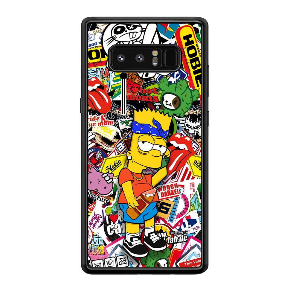 Bart Coke Holic Samsung Galaxy Note 8 Case-Rubber Black (2D Case)-Oxvistore