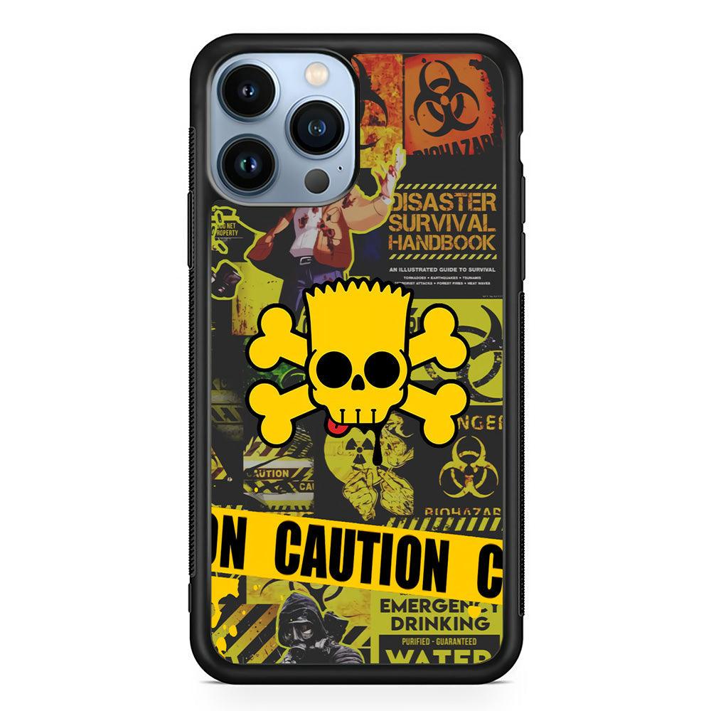 Bart Pirate Emergency Survival iPhone 14 Pro Max Case-Rubber White (2D Case)-Oxvistore