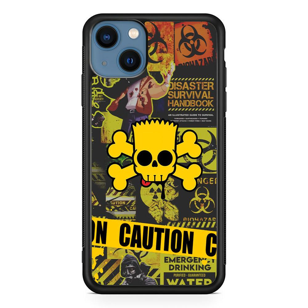 Bart Pirate Emergency Survival iPhone 15 Case-Rubber White (2D Case)-Oxvistore