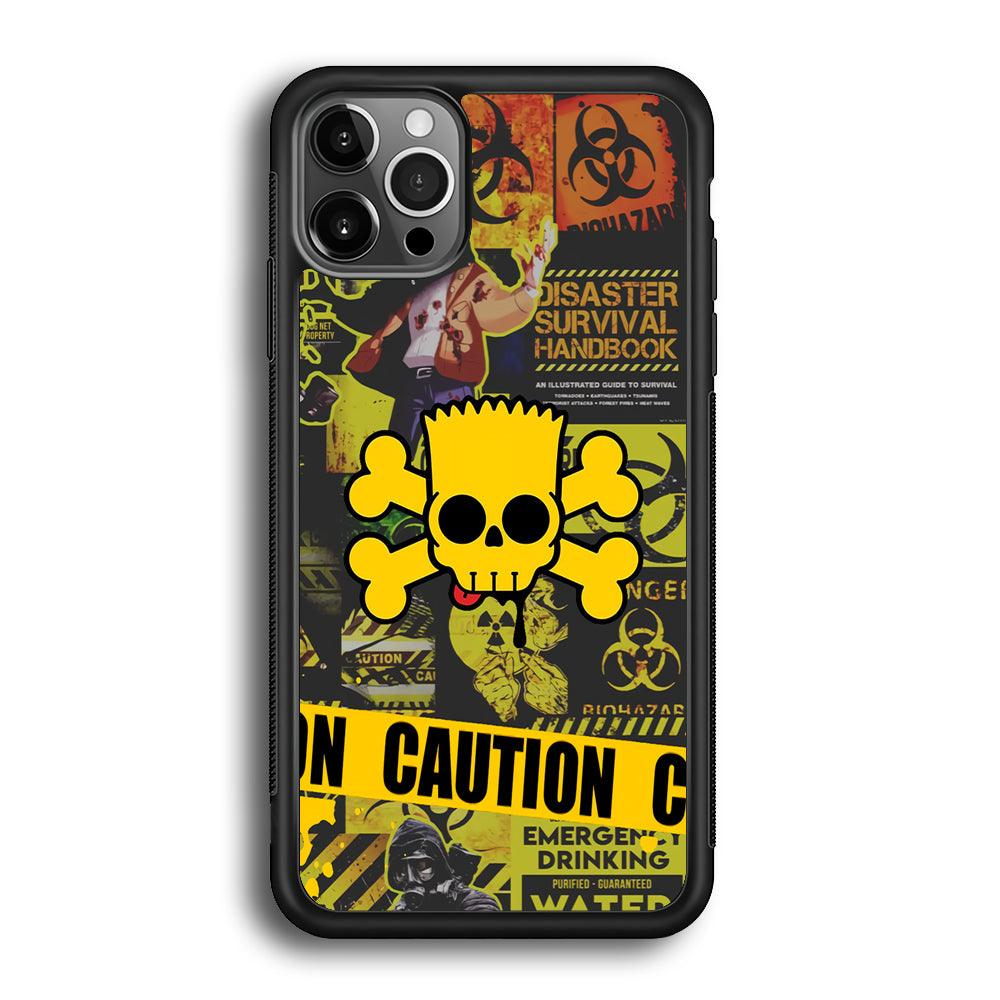 Bart Pirate Emergency Survival iPhone 12 Pro Case-Rubber White (2D Case)-Oxvistore