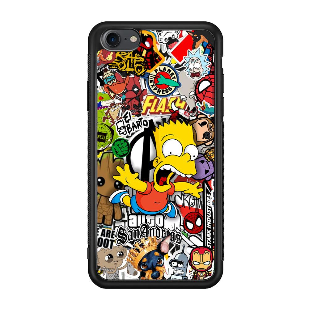 Bart Scream and Jumping iPhone 7 Case-Rubber Black (2D Case)-Oxvistore