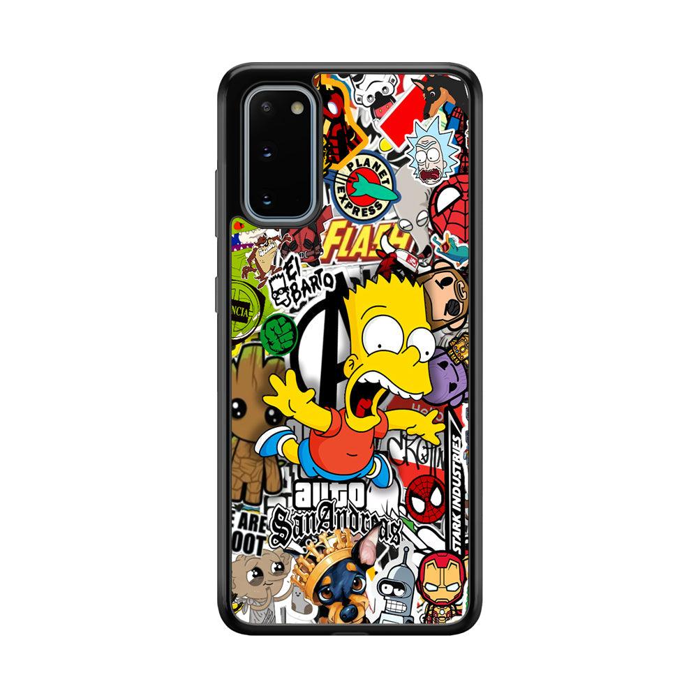 Bart Scream and Jumping Samsung Galaxy S20 Case-Rubber Black (2D Case)-Oxvistore