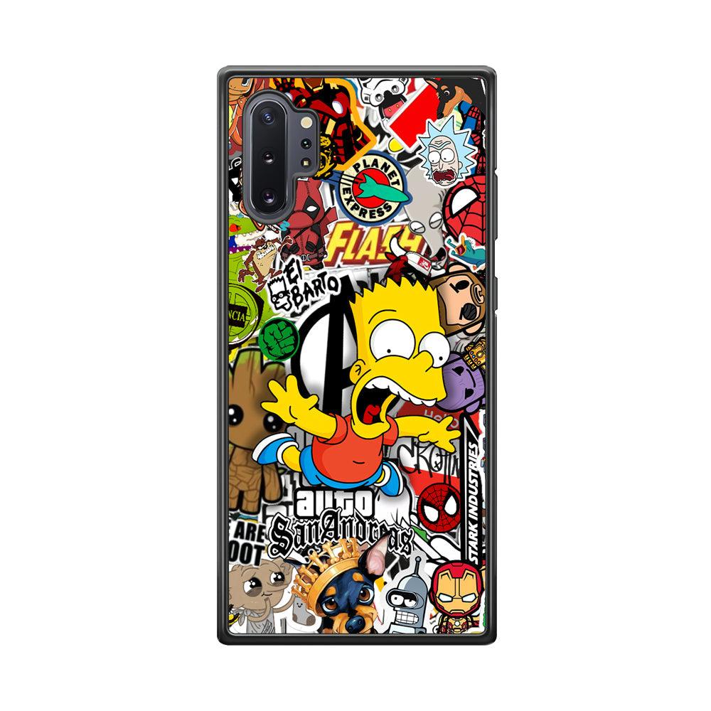 Bart Scream and Jumping Samsung Galaxy Note 10 Plus Case-Rubber Black (2D Case)-Oxvistore