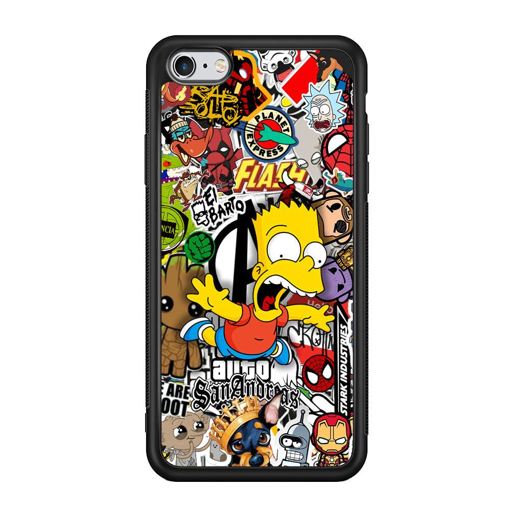 Bart Scream and Jumping iPhone 6 Plus | 6s Plus Case-Rubber Black (2D Case)-Oxvistore