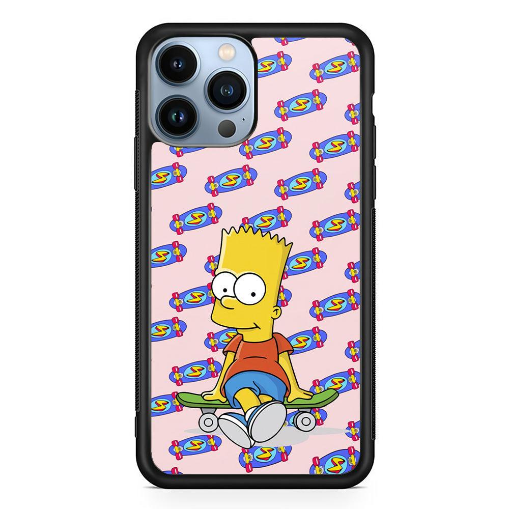 Bart Skateboard Pass iPhone 14 Pro Case-Rubber Black (2D Case)-Oxvistore