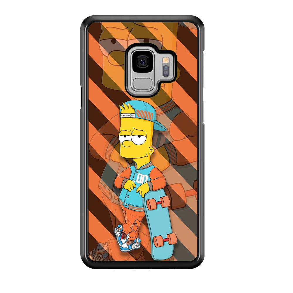 Bart Skater on Duty Samsung Galaxy S9 Case-Rubber Black (2D Case)-Oxvistore