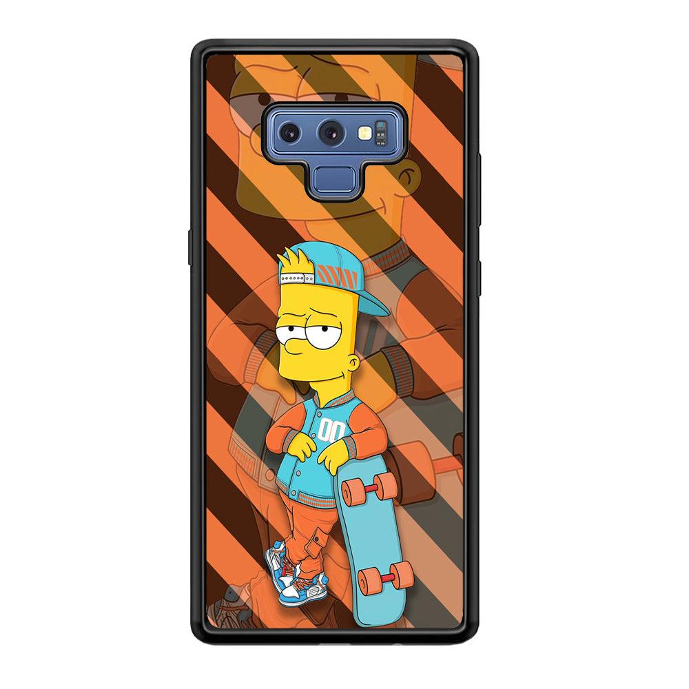 Bart Skater on Duty Samsung Galaxy Note 9 Case-Rubber Black (2D Case)-Oxvistore