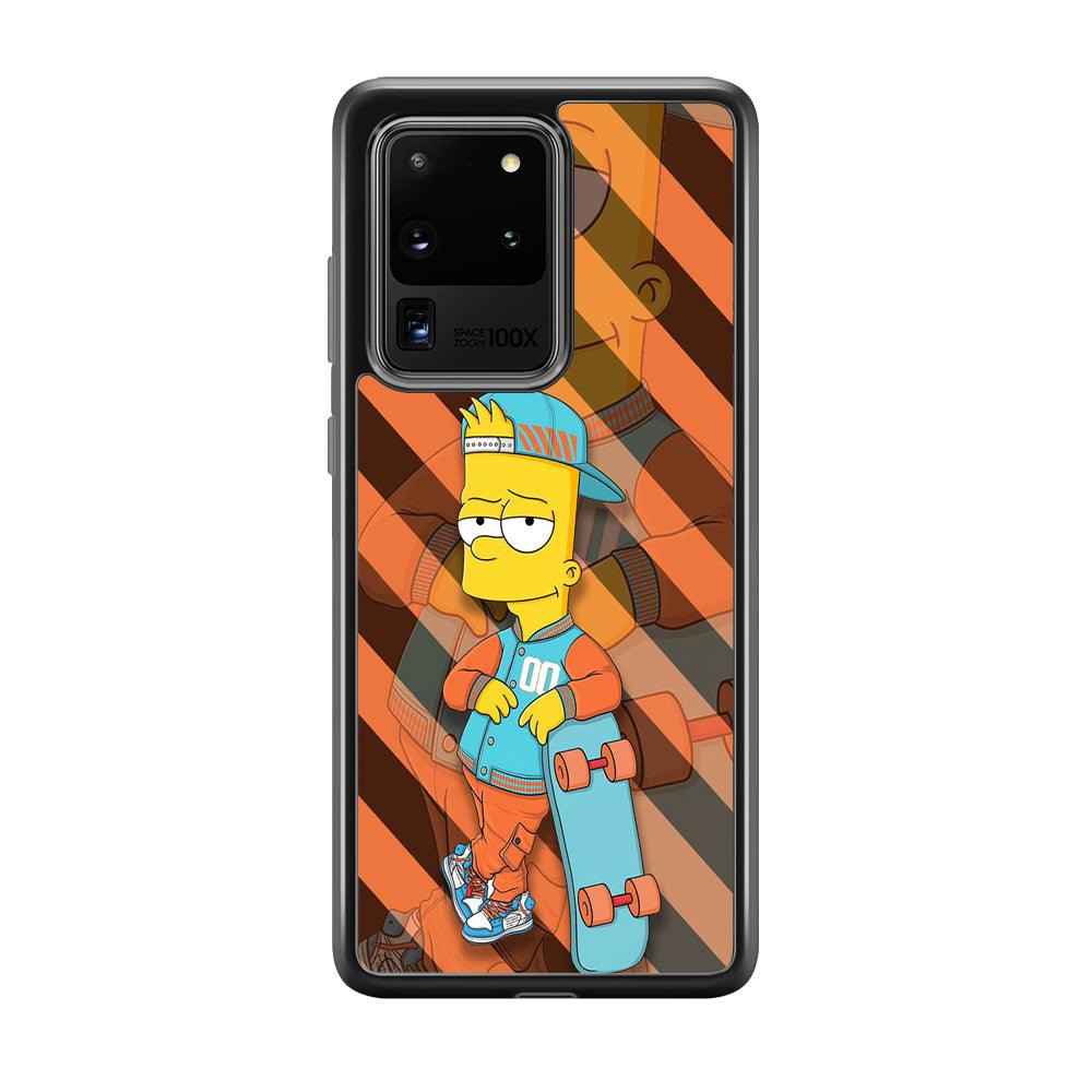 Bart Skater on Duty Samsung Galaxy S20 Ultra Case-Rubber Black (2D Case)-Oxvistore