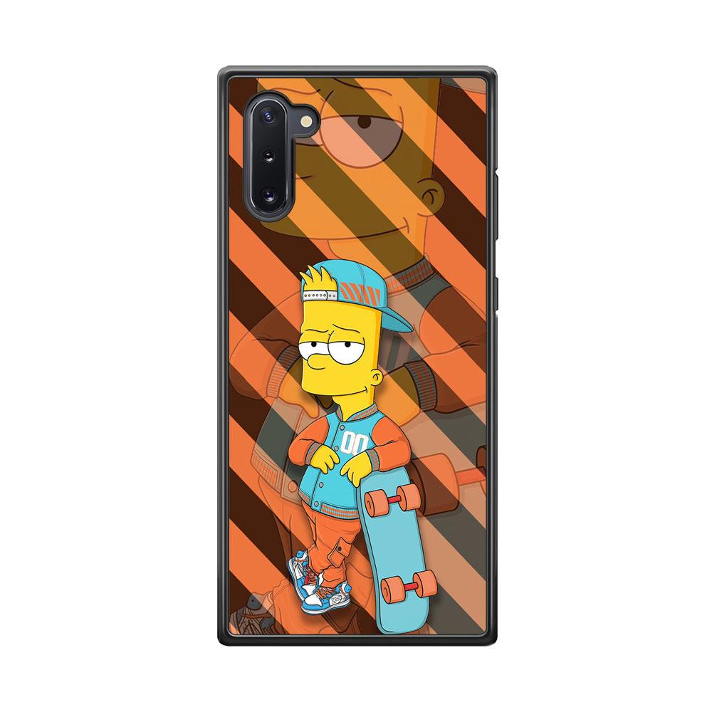 Bart Skater on Duty Samsung Galaxy Note 10 Case-Rubber Black (2D Case)-Oxvistore