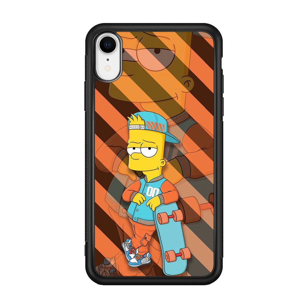 Bart Skater on Duty iPhone XR Case-Rubber Black (2D Case)-Oxvistore