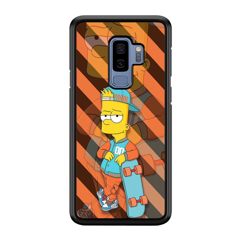 Bart Skater on Duty Samsung Galaxy S9 Plus Case-Rubber Black (2D Case)-Oxvistore