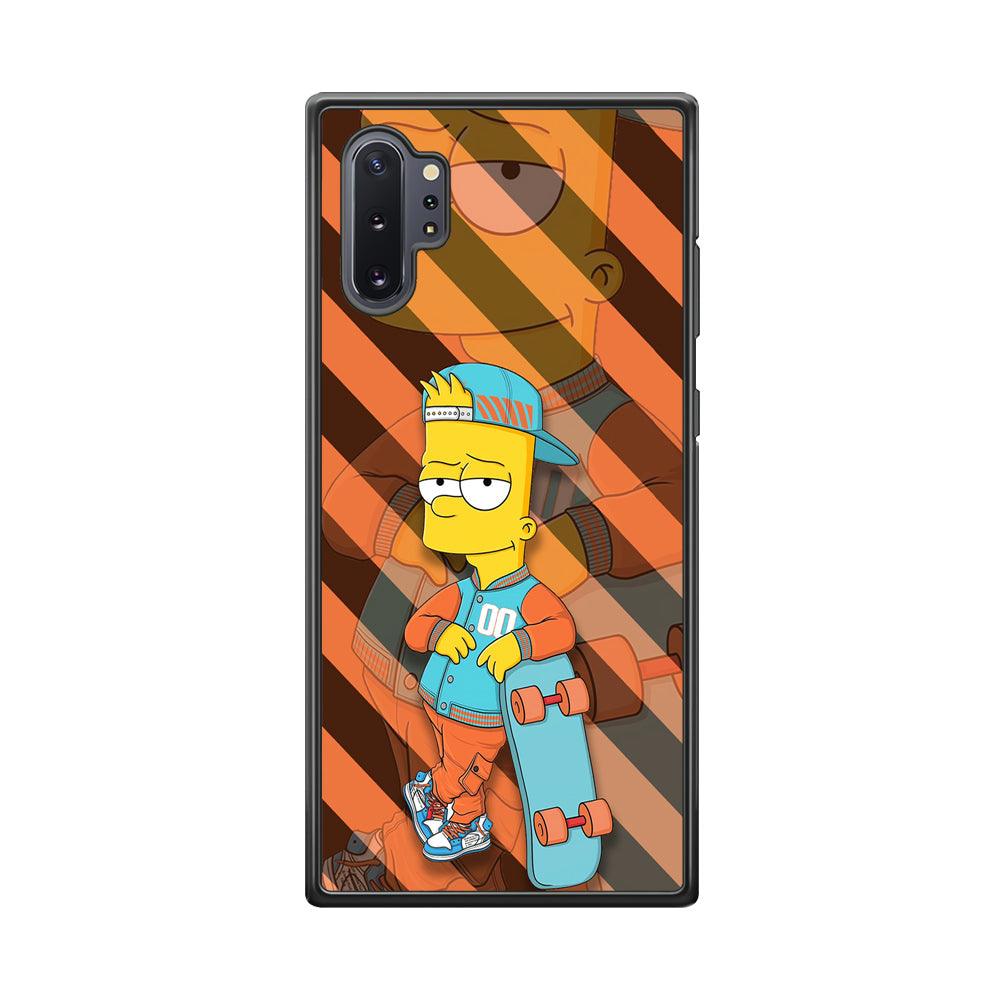 Bart Skater on Duty Samsung Galaxy Note 10 Plus Case-Rubber Black (2D Case)-Oxvistore