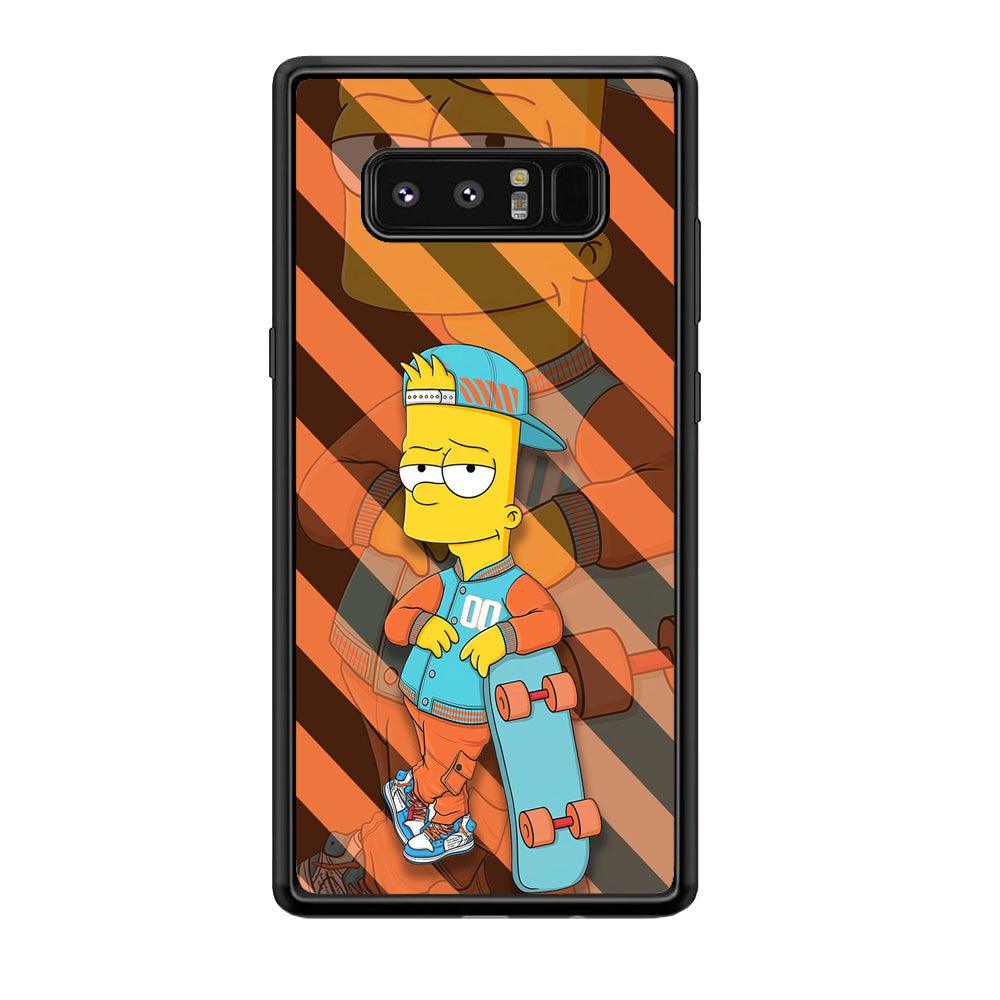 Bart Skater on Duty Samsung Galaxy Note 8 Case-Rubber Black (2D Case)-Oxvistore