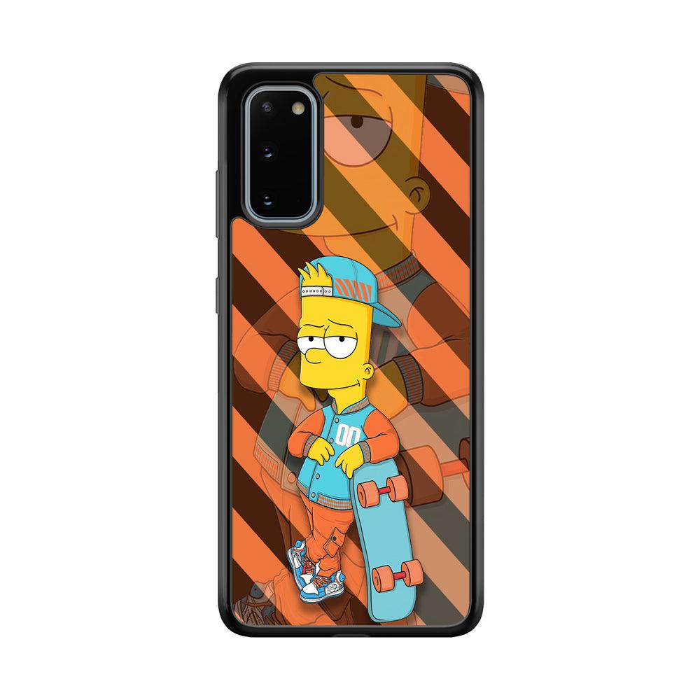 Bart Skater on Duty Samsung Galaxy S20 Case-Rubber Black (2D Case)-Oxvistore