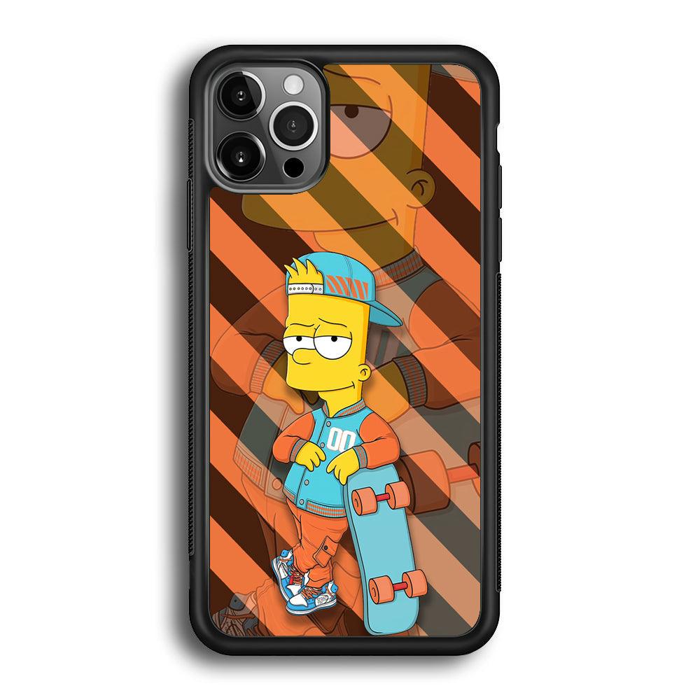 Bart Skater on Duty iPhone 12 Pro Case-Rubber Black (2D Case)-Oxvistore
