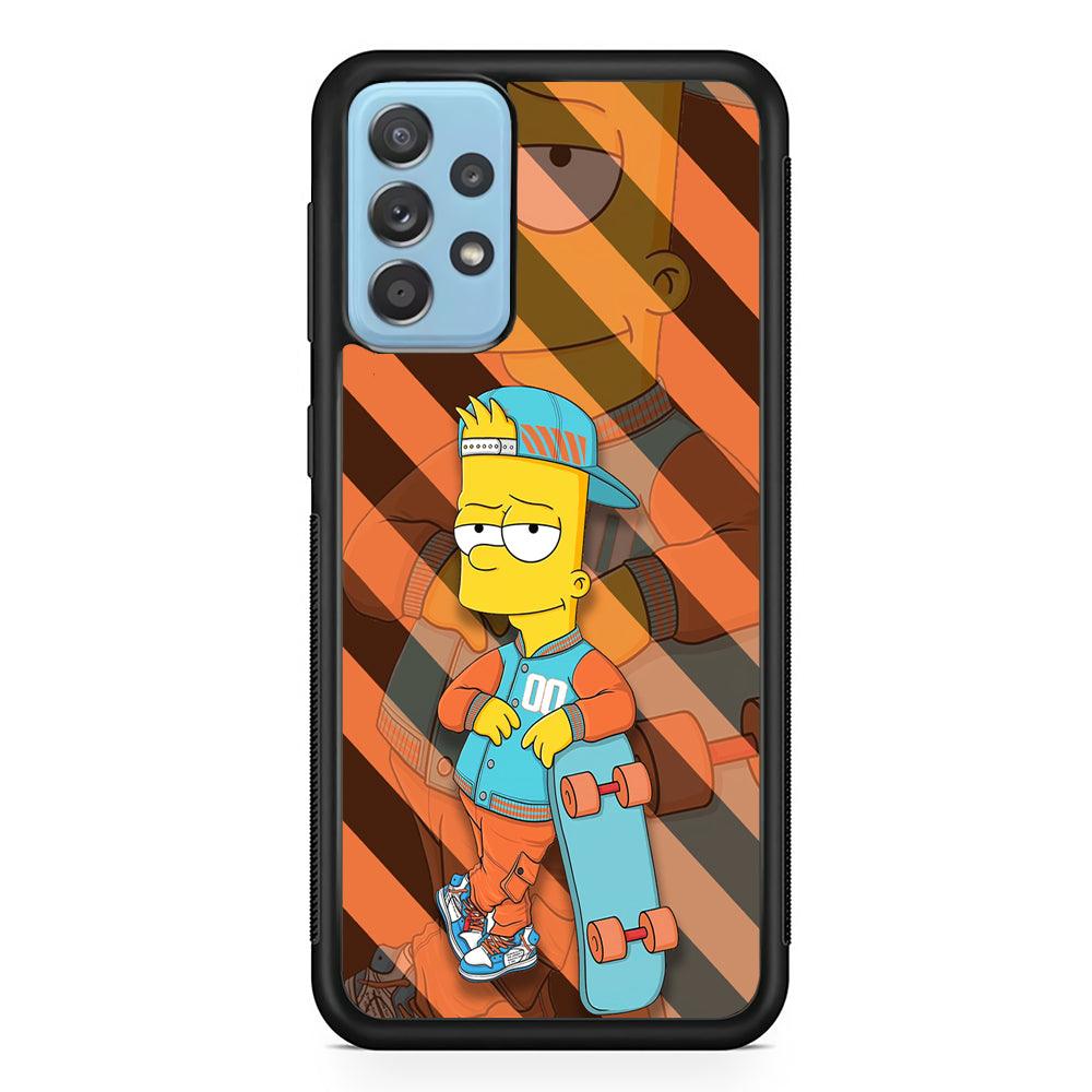 Bart Skater on Duty Samsung Galaxy A52 Case-Rubber Black (2D Case)-Oxvistore