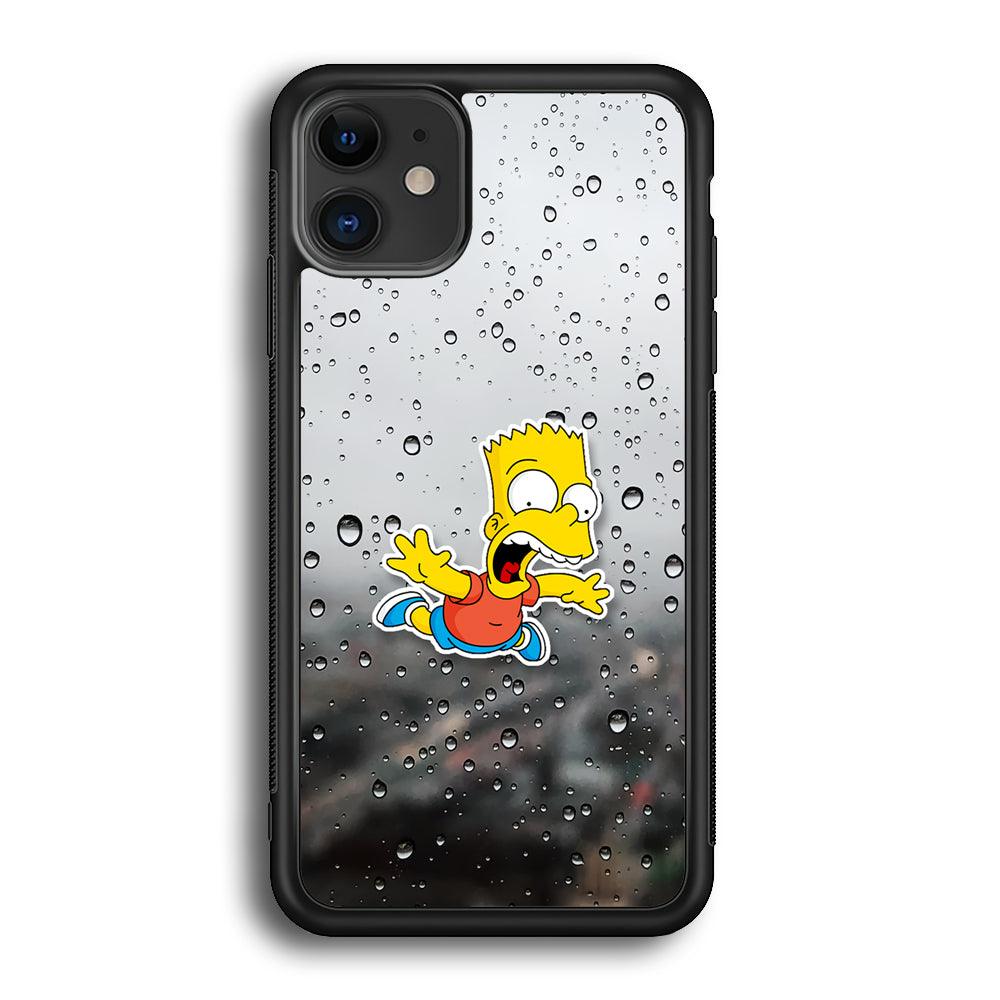 Bart Sticker Fall Scene iPhone 12 Case-Rubber Black (2D Case)-Oxvistore