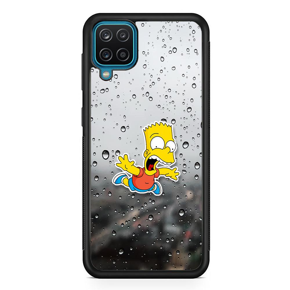 Bart Sticker Fall Scene Samsung Galaxy A12 Case-Rubber Black (2D Case)-Oxvistore