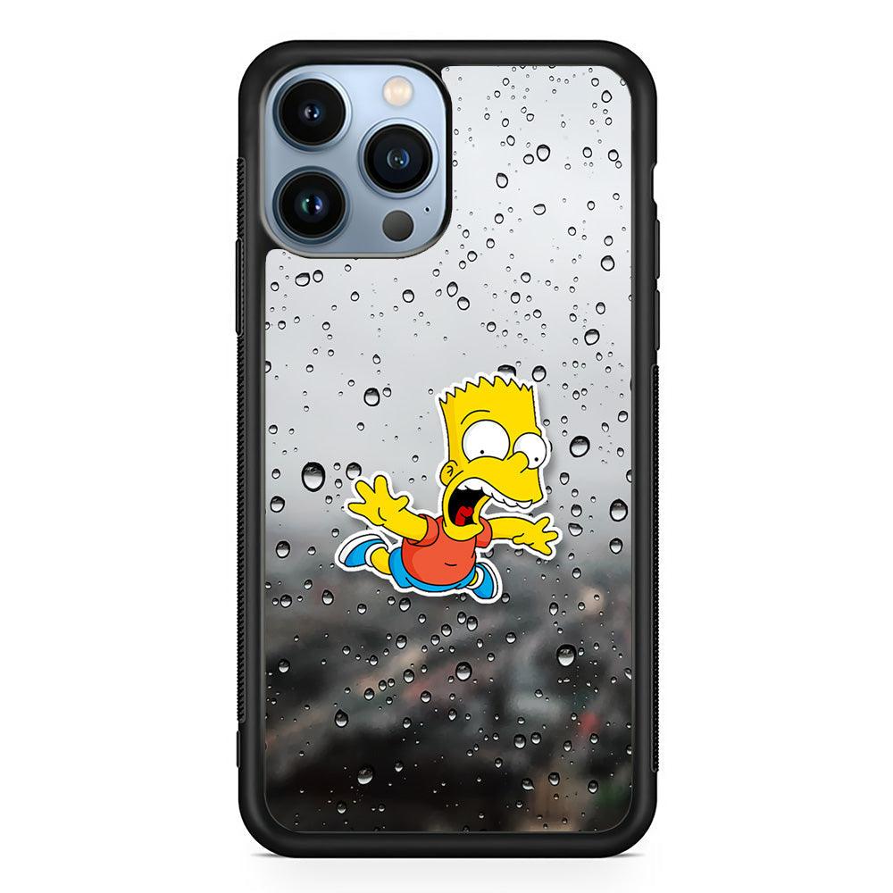 Bart Sticker Fall Scene iPhone 14 Pro Max Case-Rubber Black (2D Case)-Oxvistore